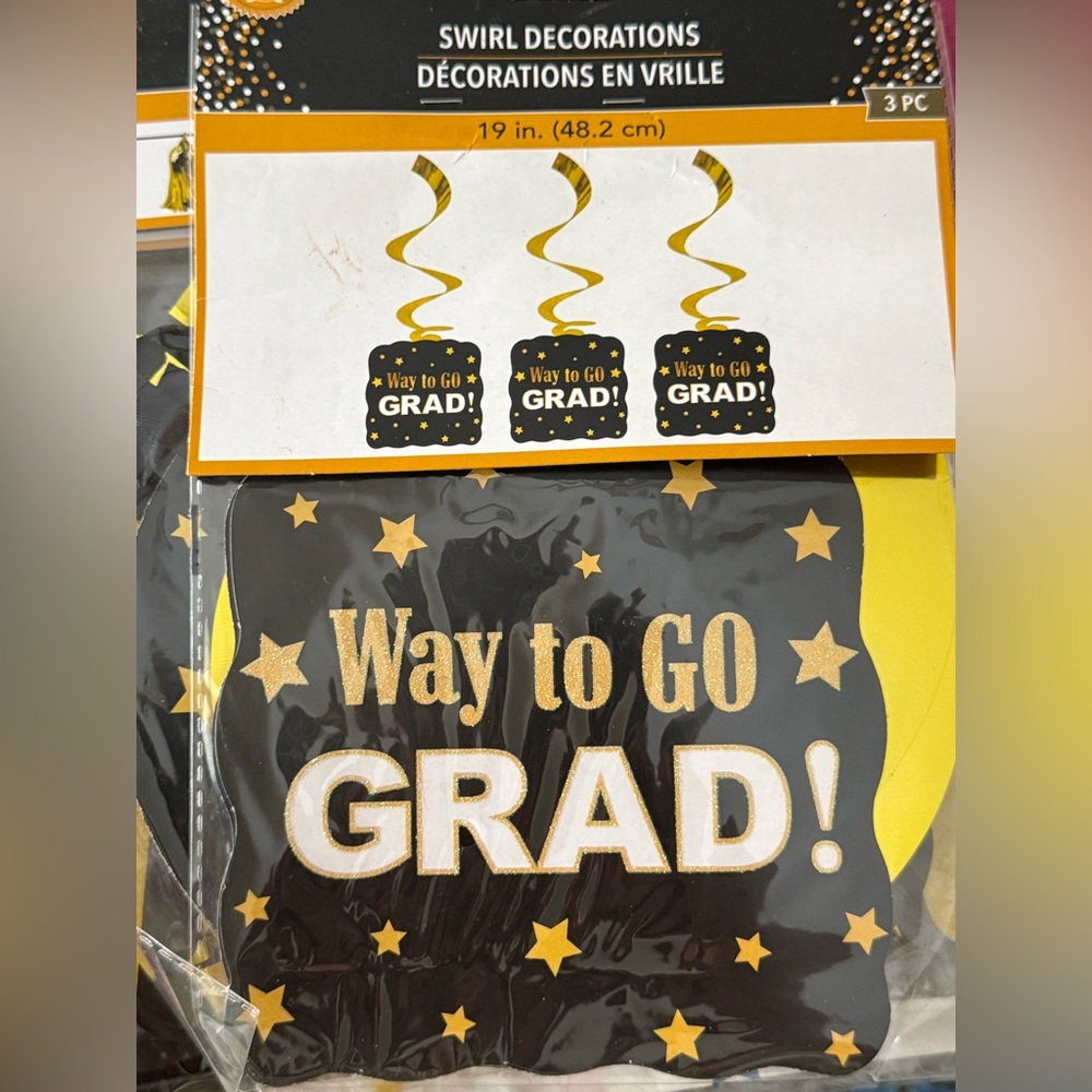 Graduation  Decorations - Way to Go GRAD! (Black & Gold)